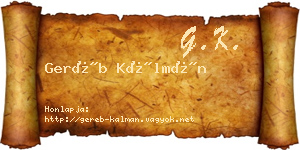 Geréb Kálmán névjegykártya