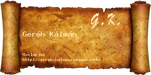 Geréb Kálmán névjegykártya
